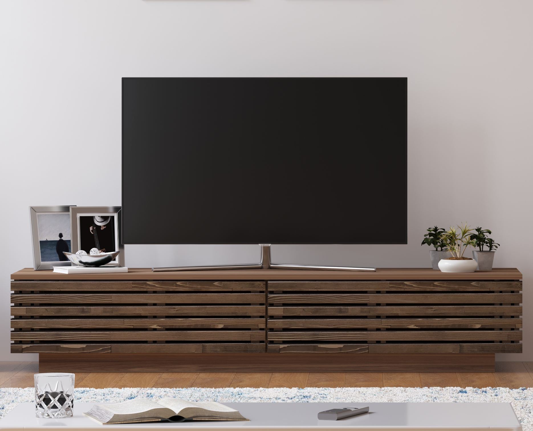Móvel de TV – 180 cm x 35 cm x 40 cm – Cor de madeira – Carvalho