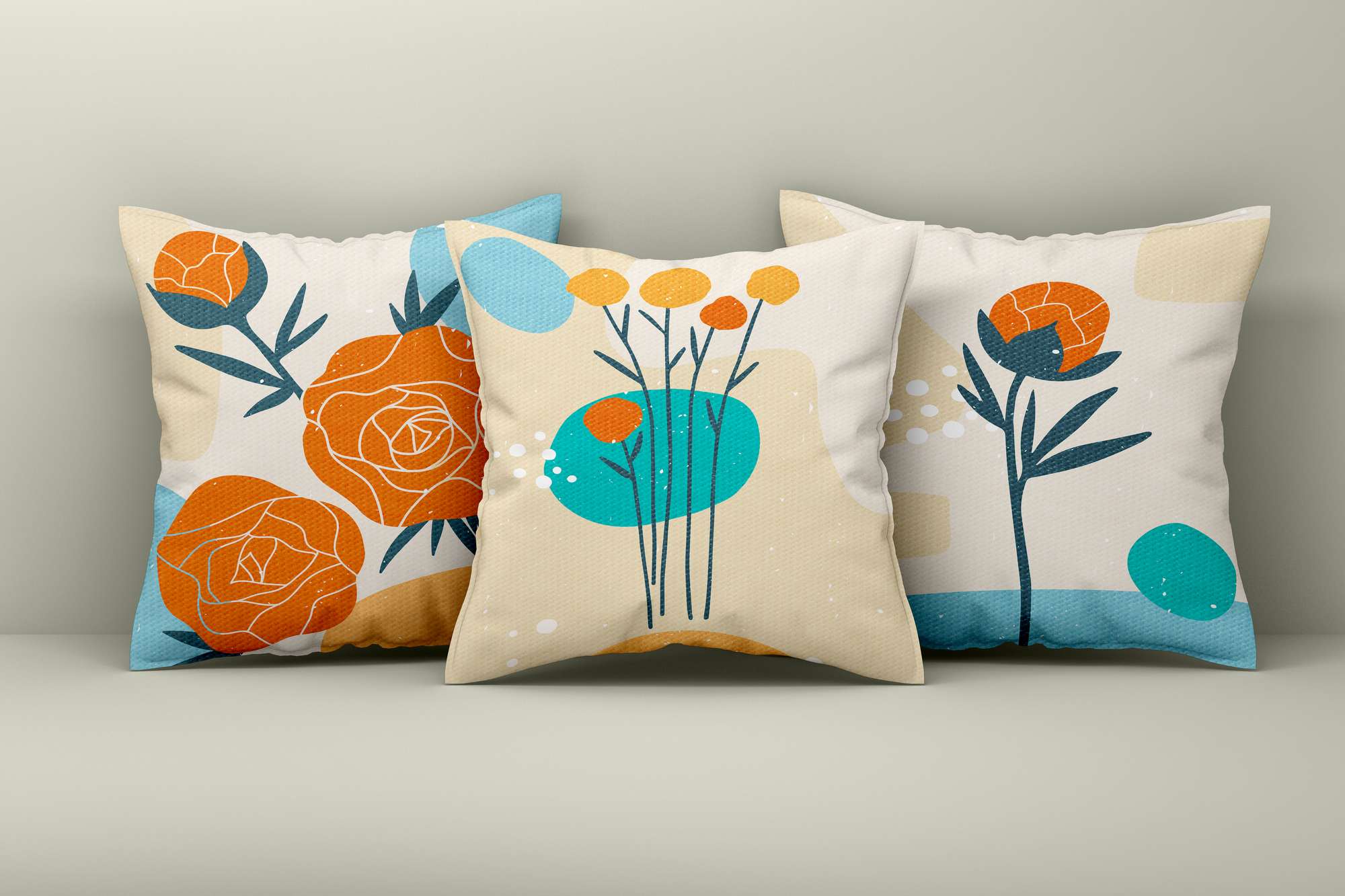 Conjunto de capas de almofada – 43 x 43 cm – Multicolorido – Algodão e poliéster