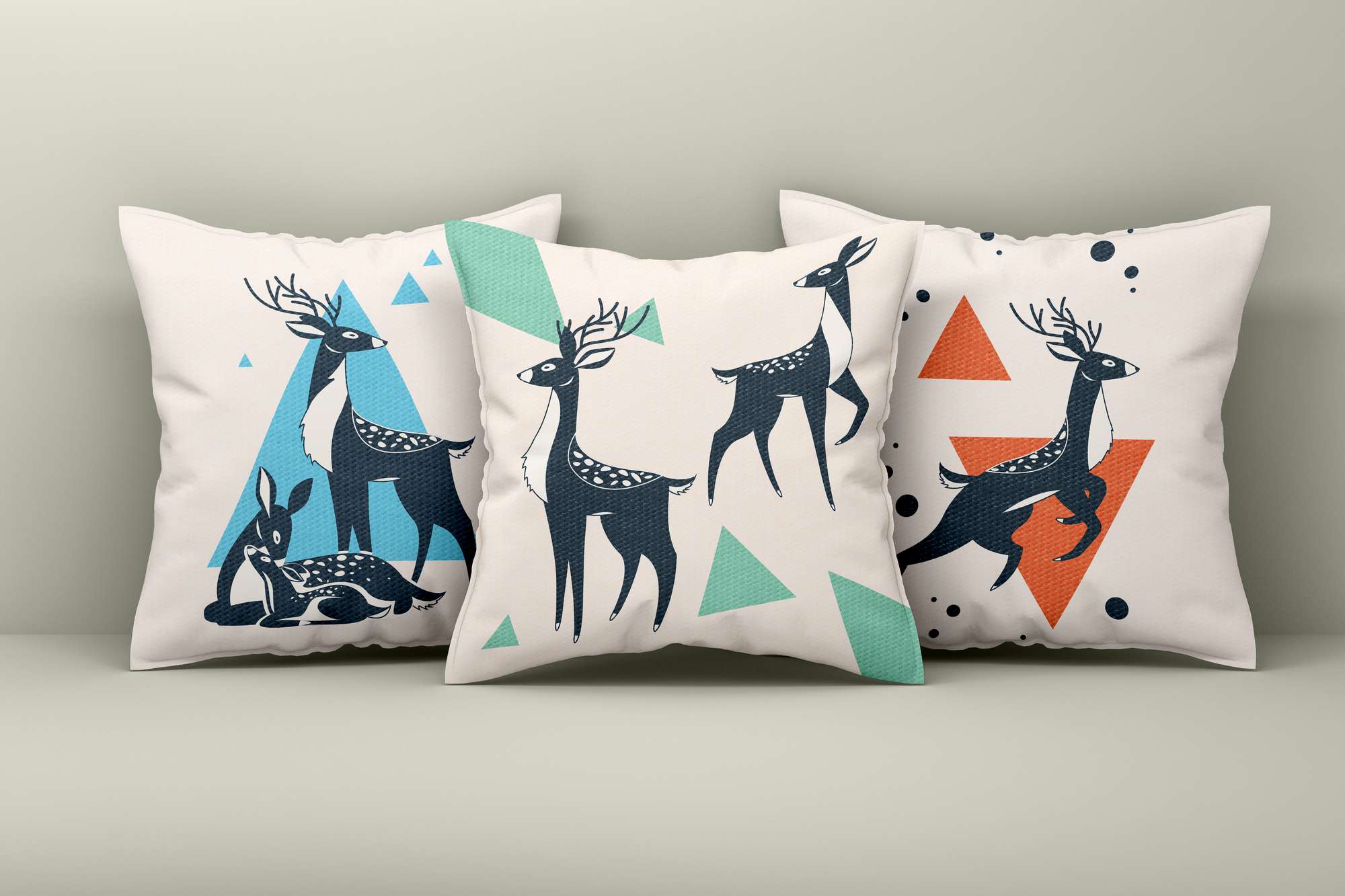 Conjunto de capas de almofada – 43 x 43 cm – Multicolorido – 50% Algodão / 50% Poliéster