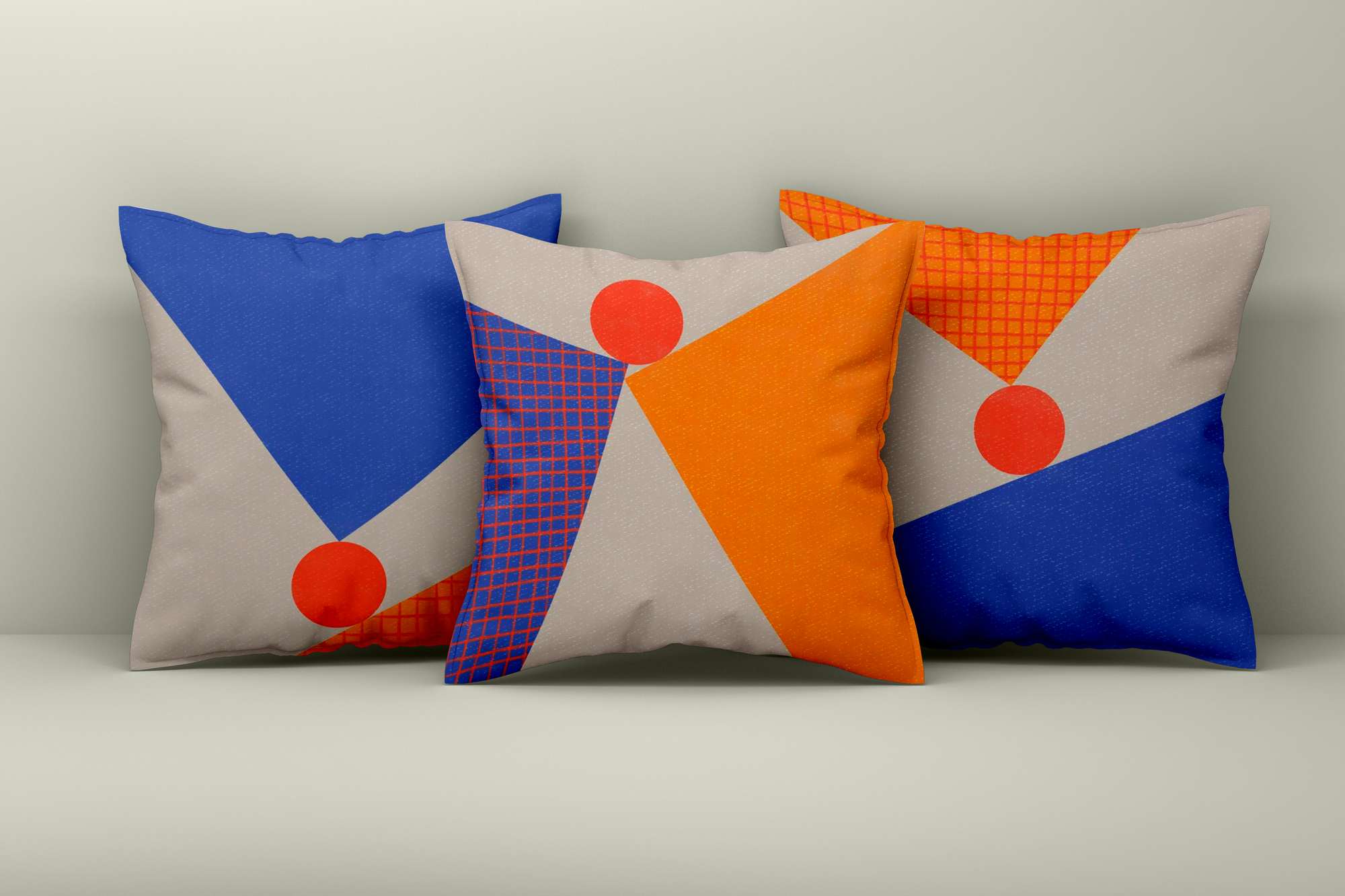 Conjunto de capa de almofada (3 peças) – 43 x 43 cm – Multicolorido – Algodão e poliéster