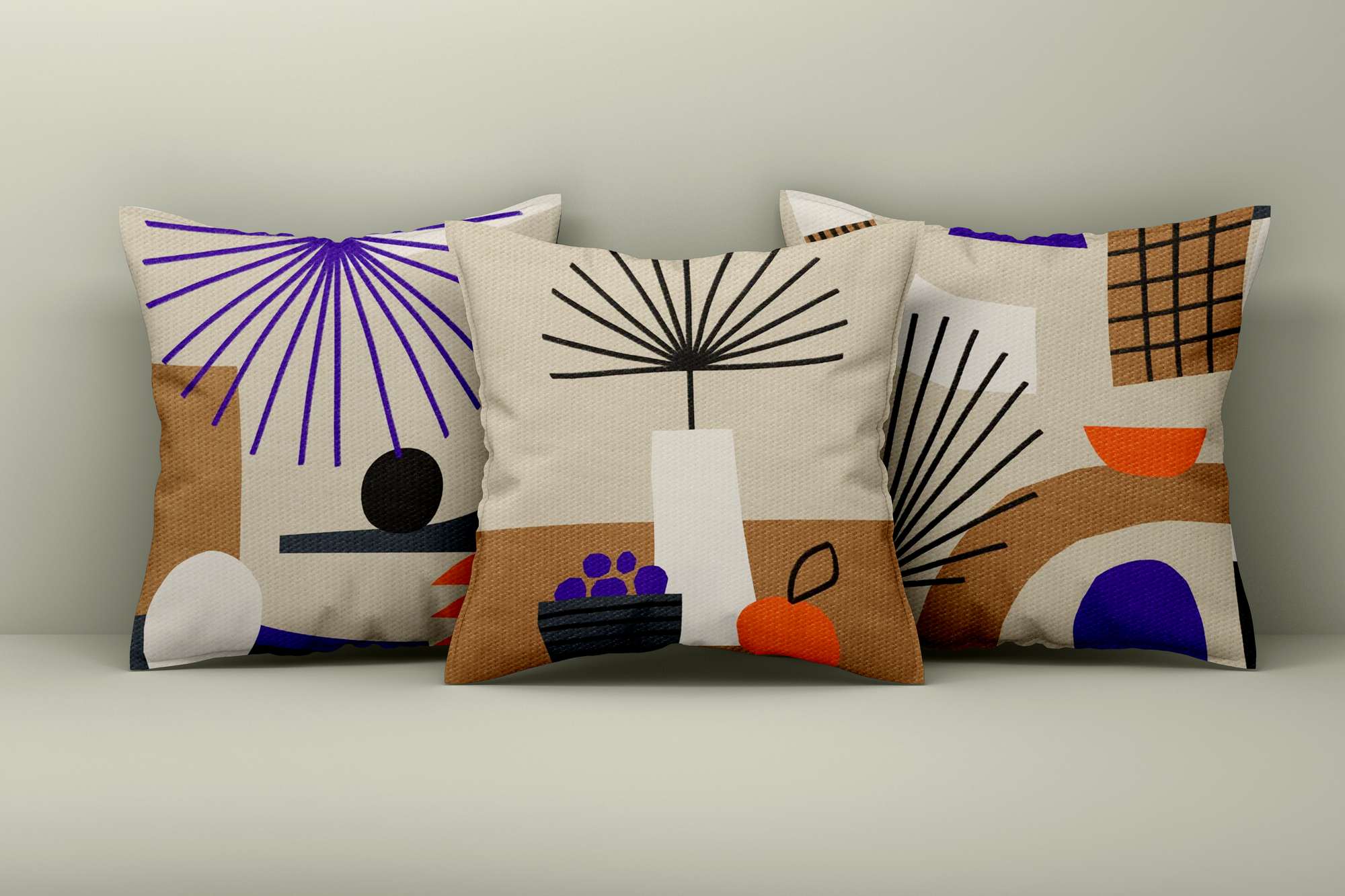 Conjunto de capa de almofada – 43 x 43 cm – Multicolorido – Algodão/Poliéster