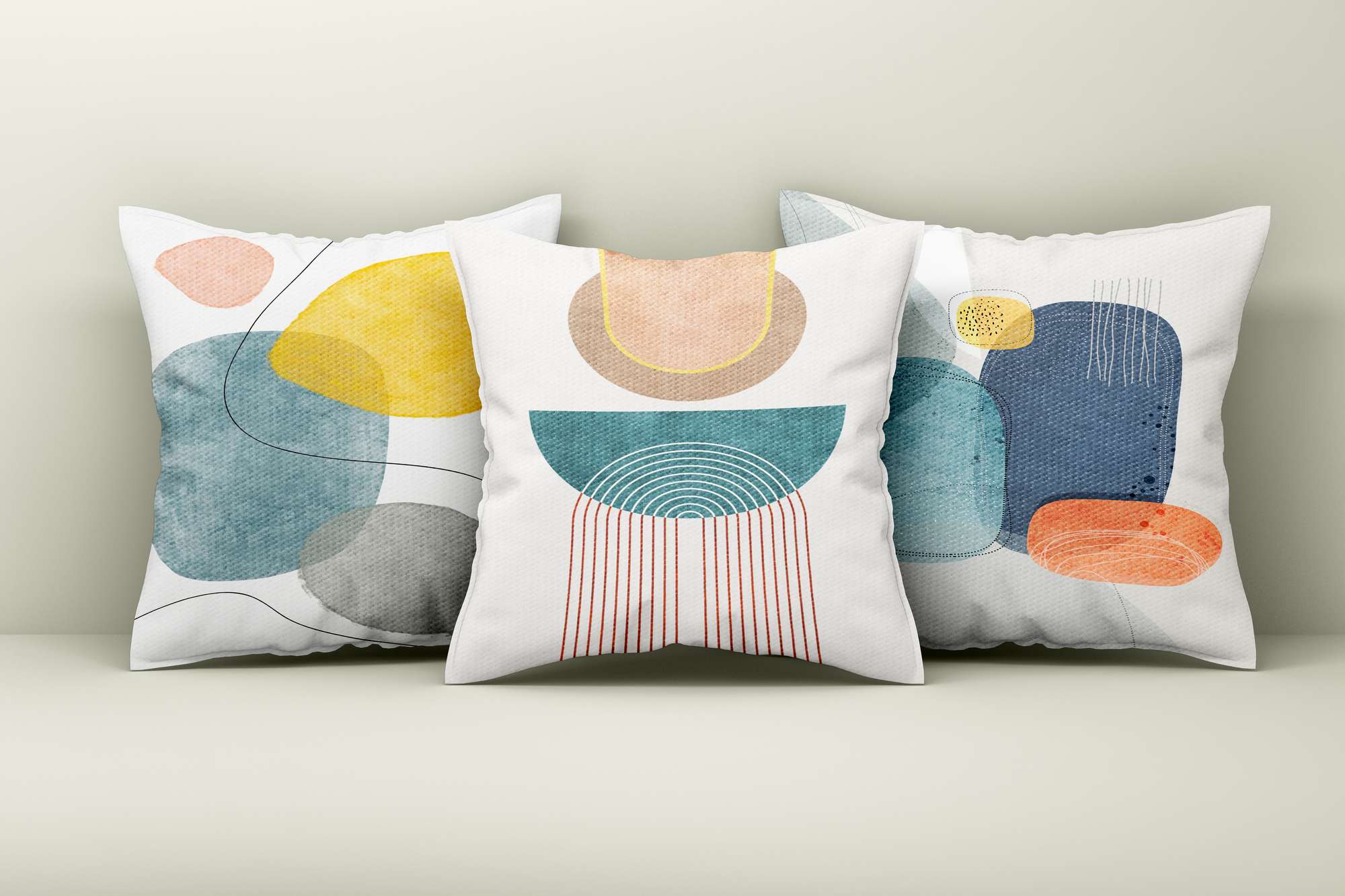 Conjunto de capas de almofada – 43 x 43 cm – Multicolorido – Algodão e poliéster