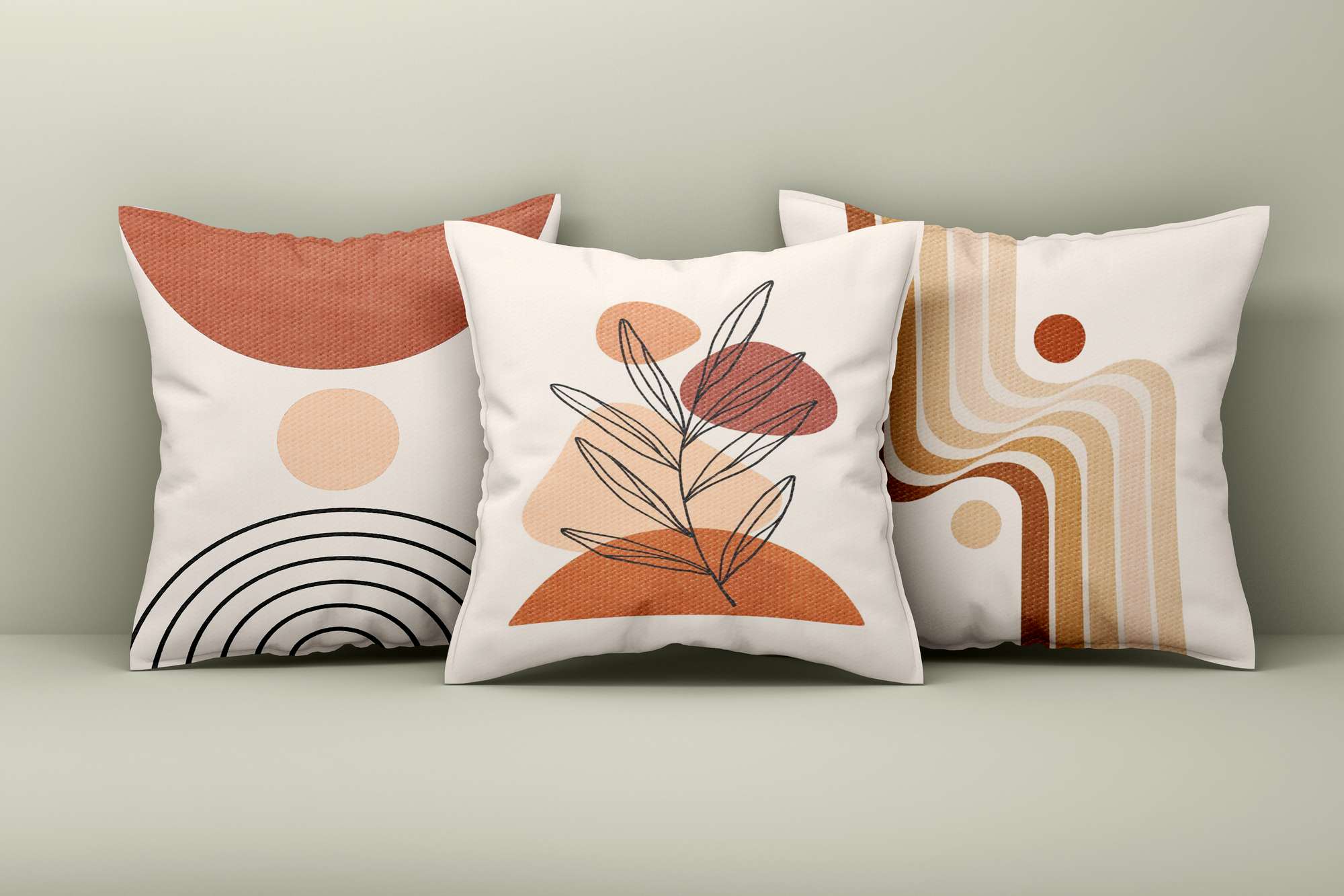 Conjunto de capa de almofada (3 peças) – 43 x 43 cm – Multicolorido – 50% Algodão, 50% Poliéster