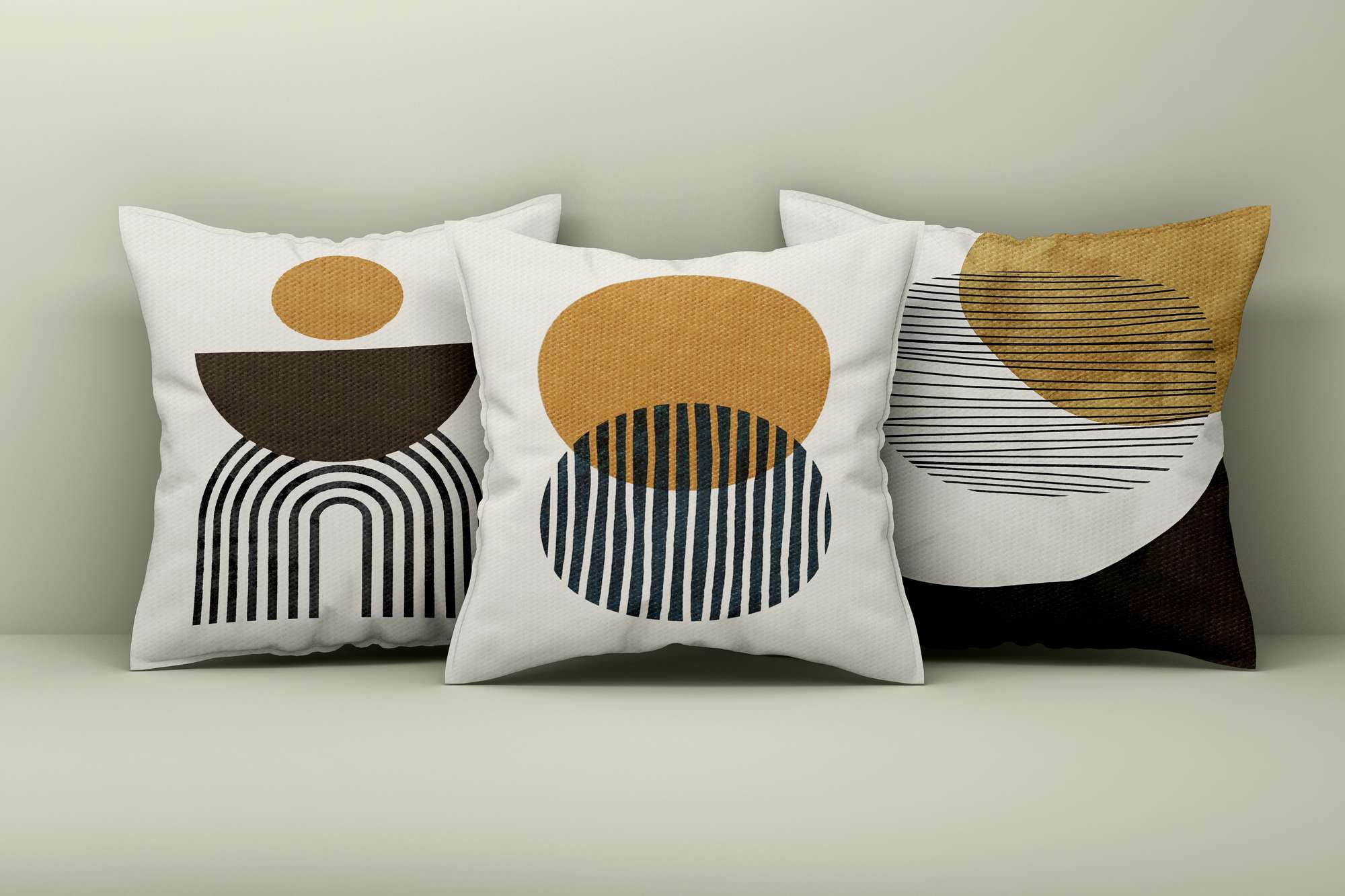 Conjunto de capa de almofada (3 peças) – 43 x 43 cm – Multicolorido – Algodão e poliéster