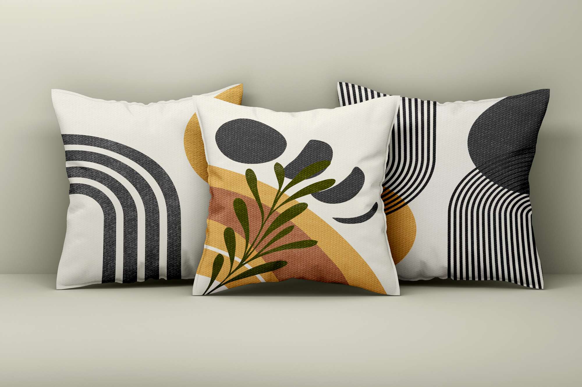 Conjunto de capas de almofada – 43 x 43 cm – Multicolorido – Algodão e poliéster
