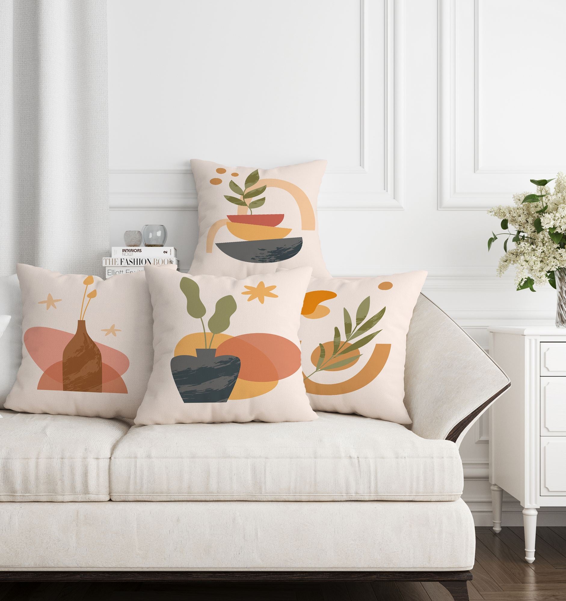 Conjunto de capas de almofada – 43 x 43 cm – Multicolorido – Algodão/Poliéster