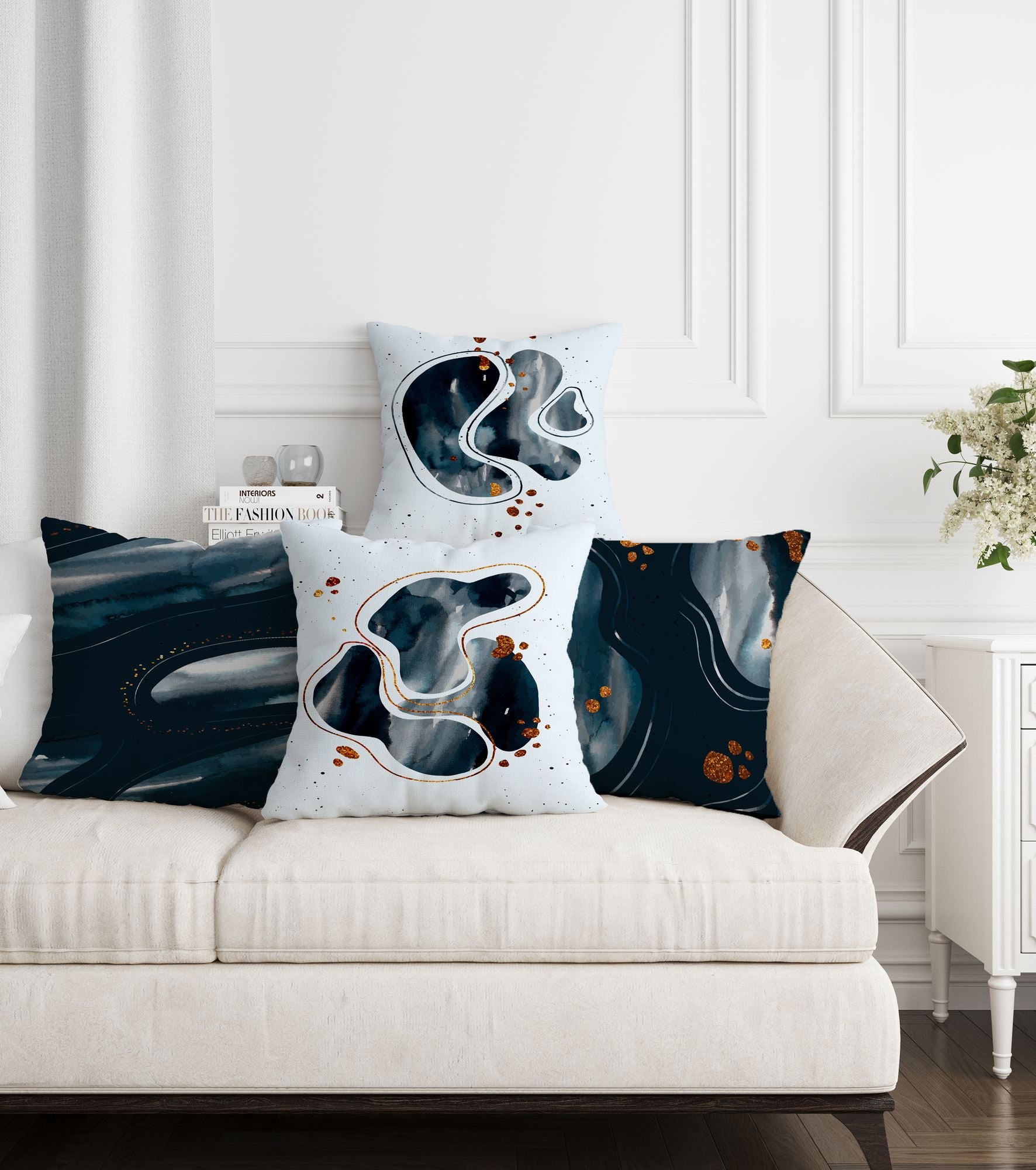 Conjunto de capa de almofada (4 peças) – 43 x 43 cm – Multicolorido – 50% Algodão / 50% Poliéster