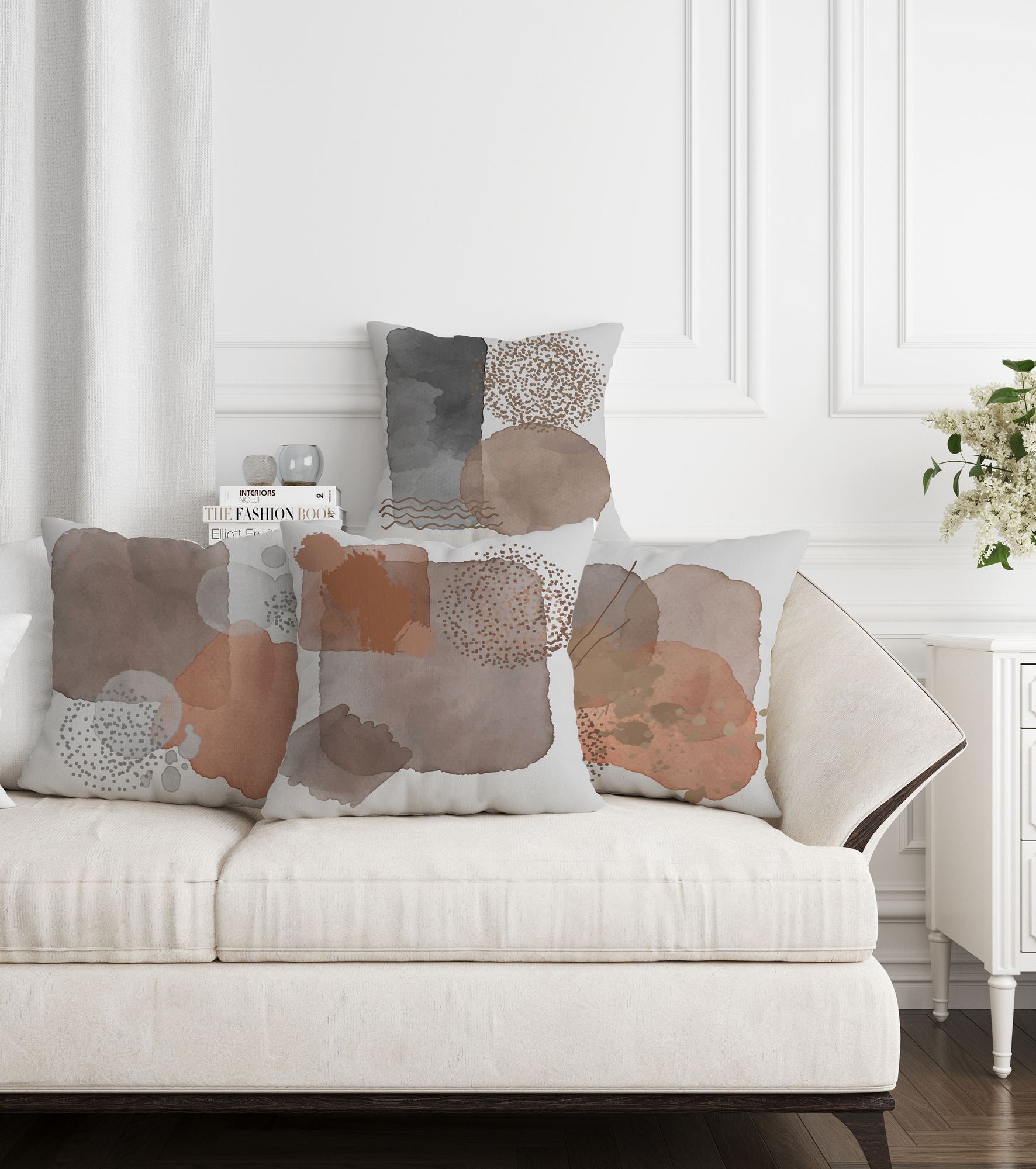 Conjunto de capas de almofada – 43 x 43 cm – Multicolorido – Algodão e poliéster