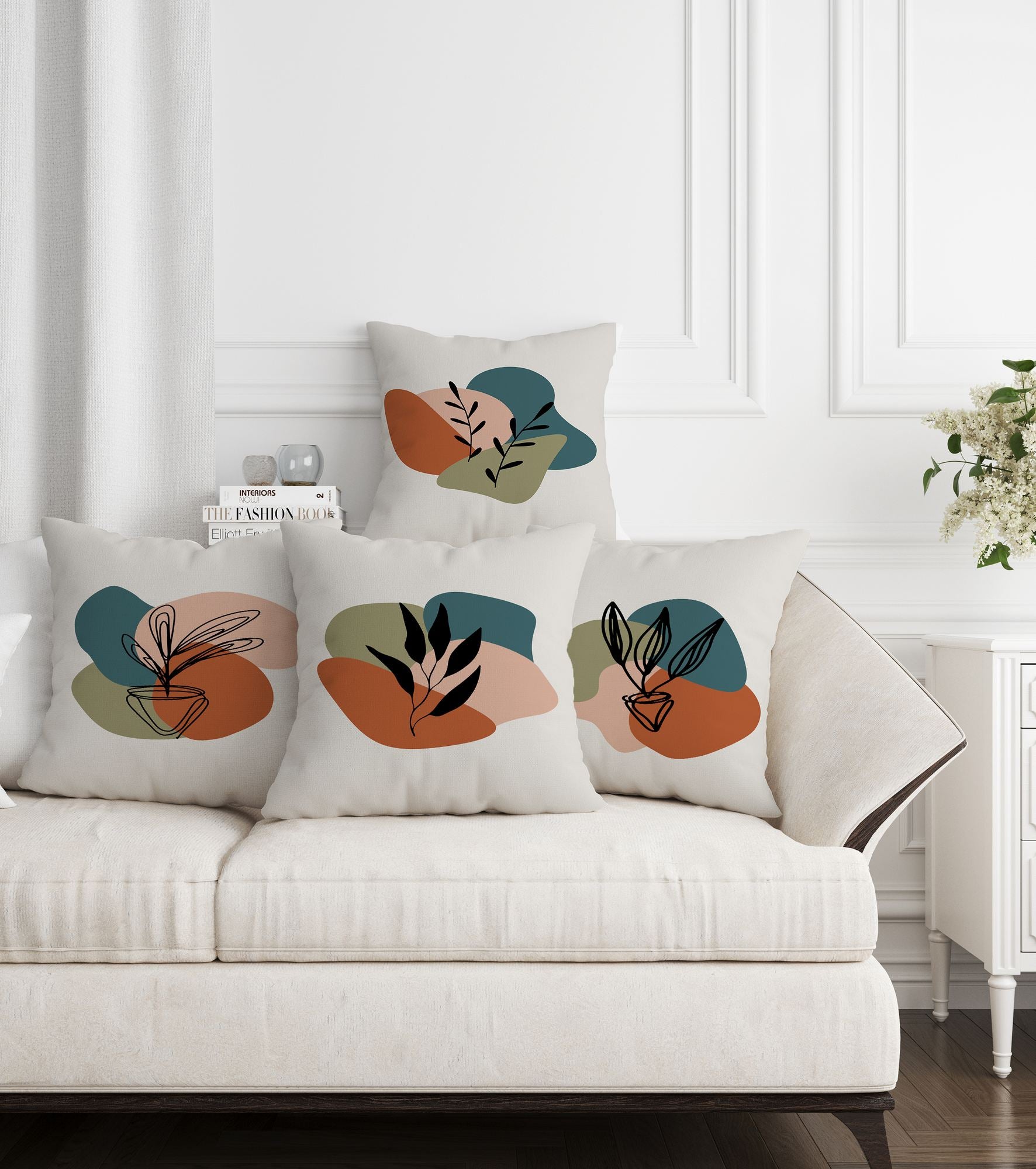 Conjunto de capa de almofada – 43 x 43 cm – Multicolorido – Algodão/Poliéster