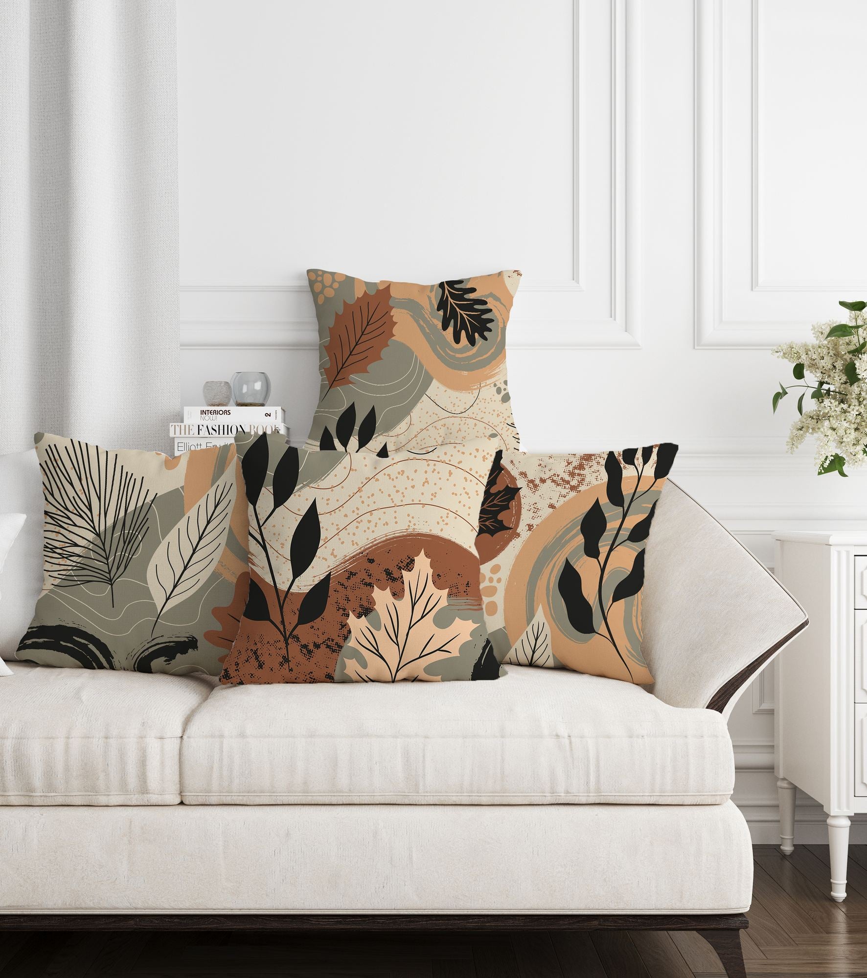 Conjunto de capas de almofadas – 43 x 43 cm – Multicolorido – Algodão e poliéster