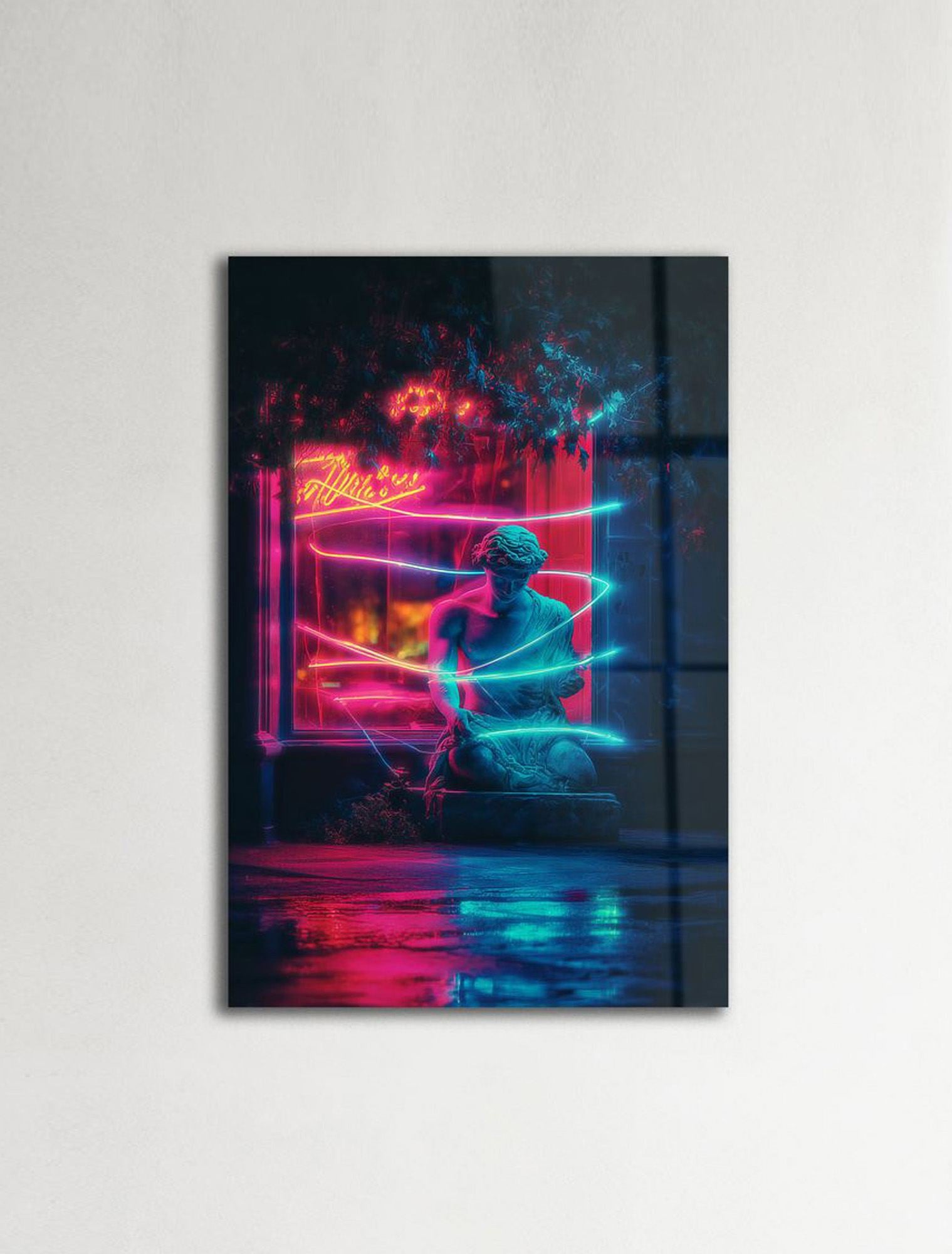 Estátua de Jardim Neon — Pintura Decorativa em Acrílico de Grau Óptico 3 mm, Multicolor, 44 x 66 cm