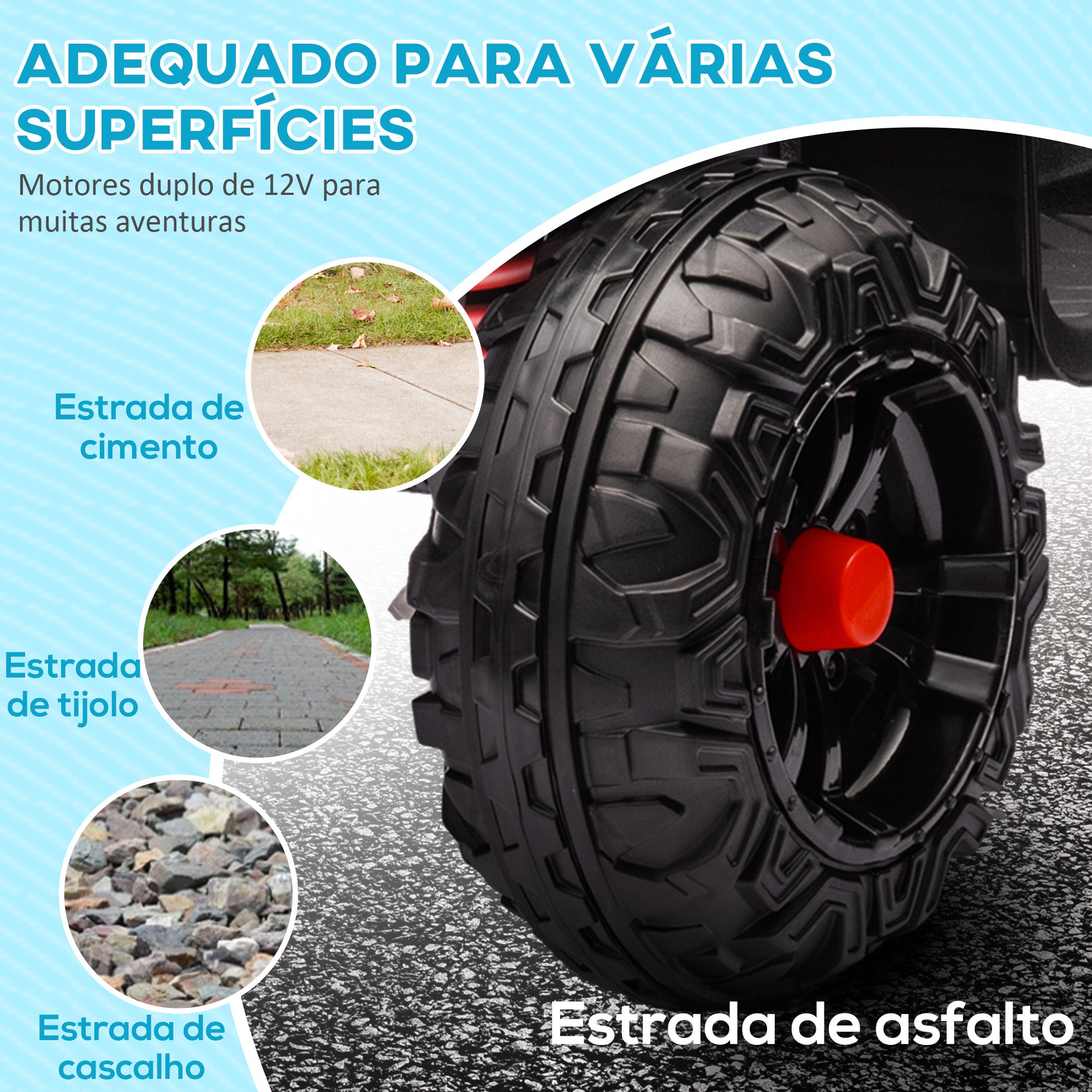 Quadriciclo Elétrico para Crianças 85x55,5x62 cm Vermelho