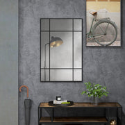 Espelho Retangular Estilo Janela 90x60 cm - Preto