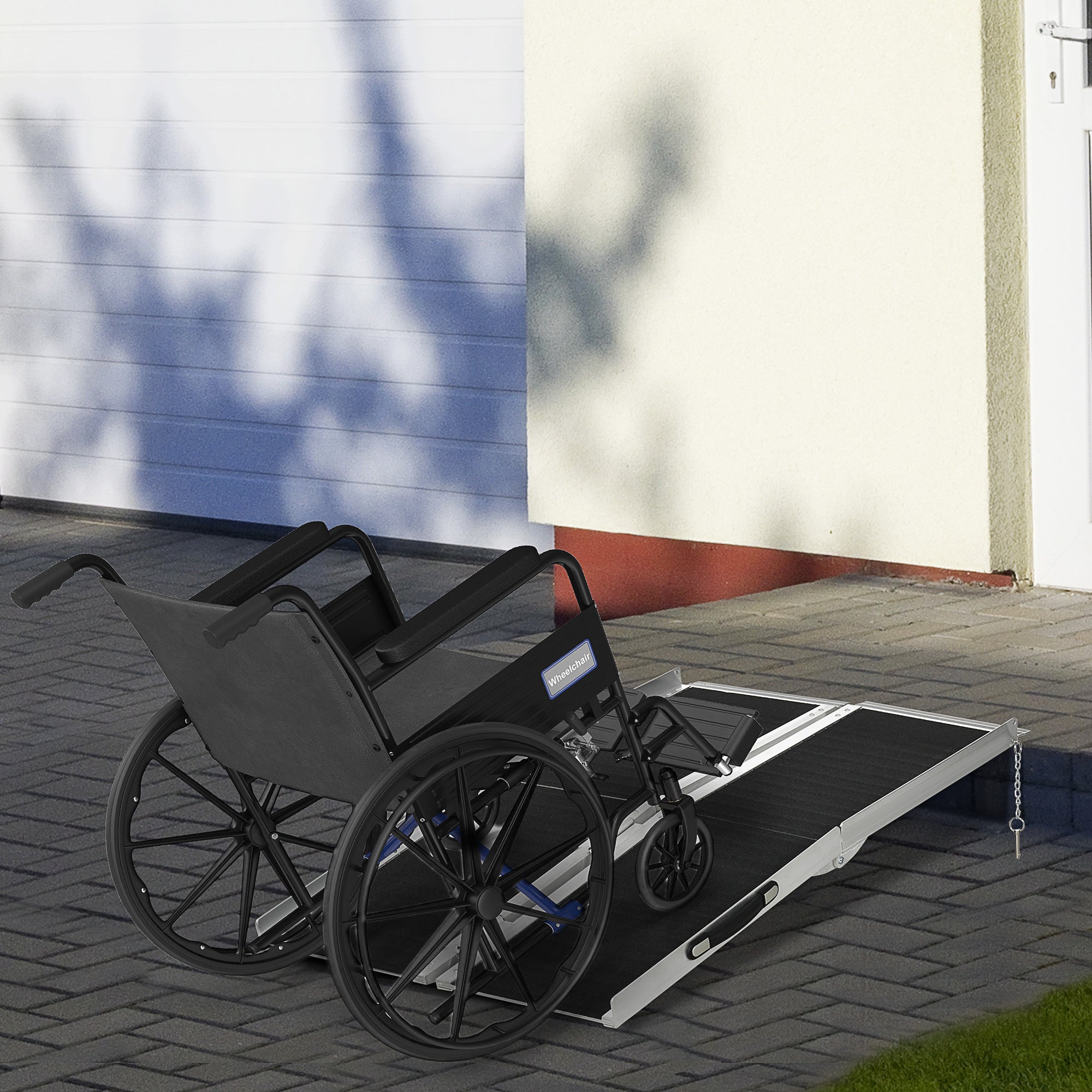 Rampa para Cadeiras de Rodas Dobrável 122x73,5 cm Cor Preto