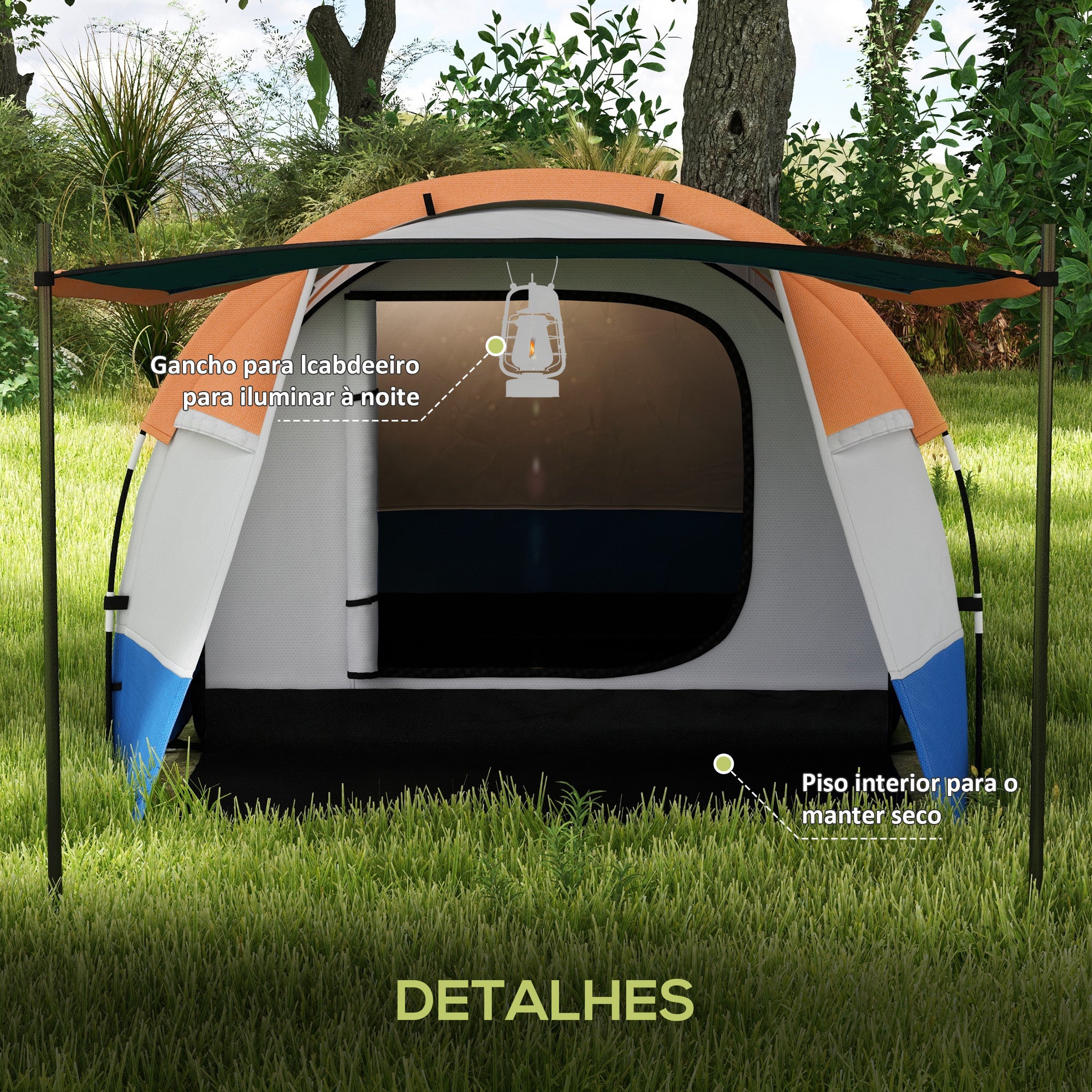 Tenda de Campismo Familiar Multicor 420x200x150 cm