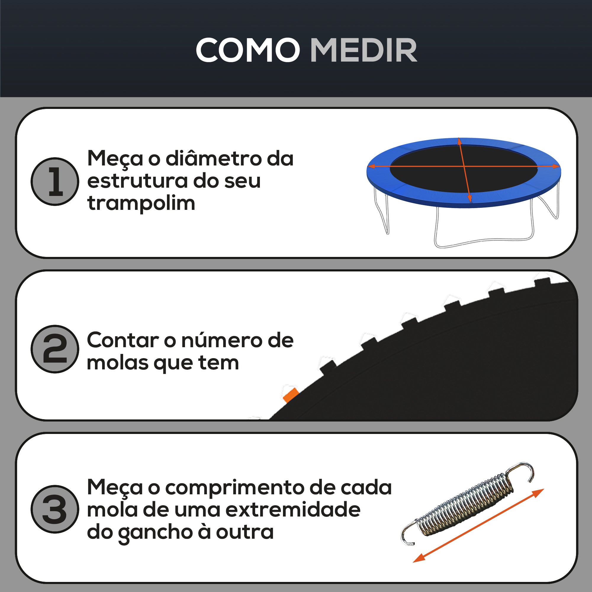 Tapete de Substituição para Trampolim Redondo Ø323 cm Cor Preto