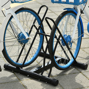 Suporte de Estacionamento para 2 Bicicletas – 60x54x57 cm – Cor Preto – Aço Tubular