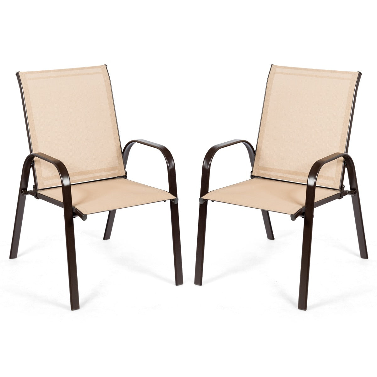Conjunto de Cadeiras de Jantar – 56 x 72 x 90 cm – Castanho – Tecido de Secagem Rápida e Metal