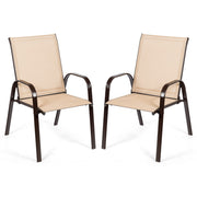 Conjunto de Cadeiras de Jantar – 56 x 72 x 90 cm – Castanho – Tecido de Secagem Rápida e Metal