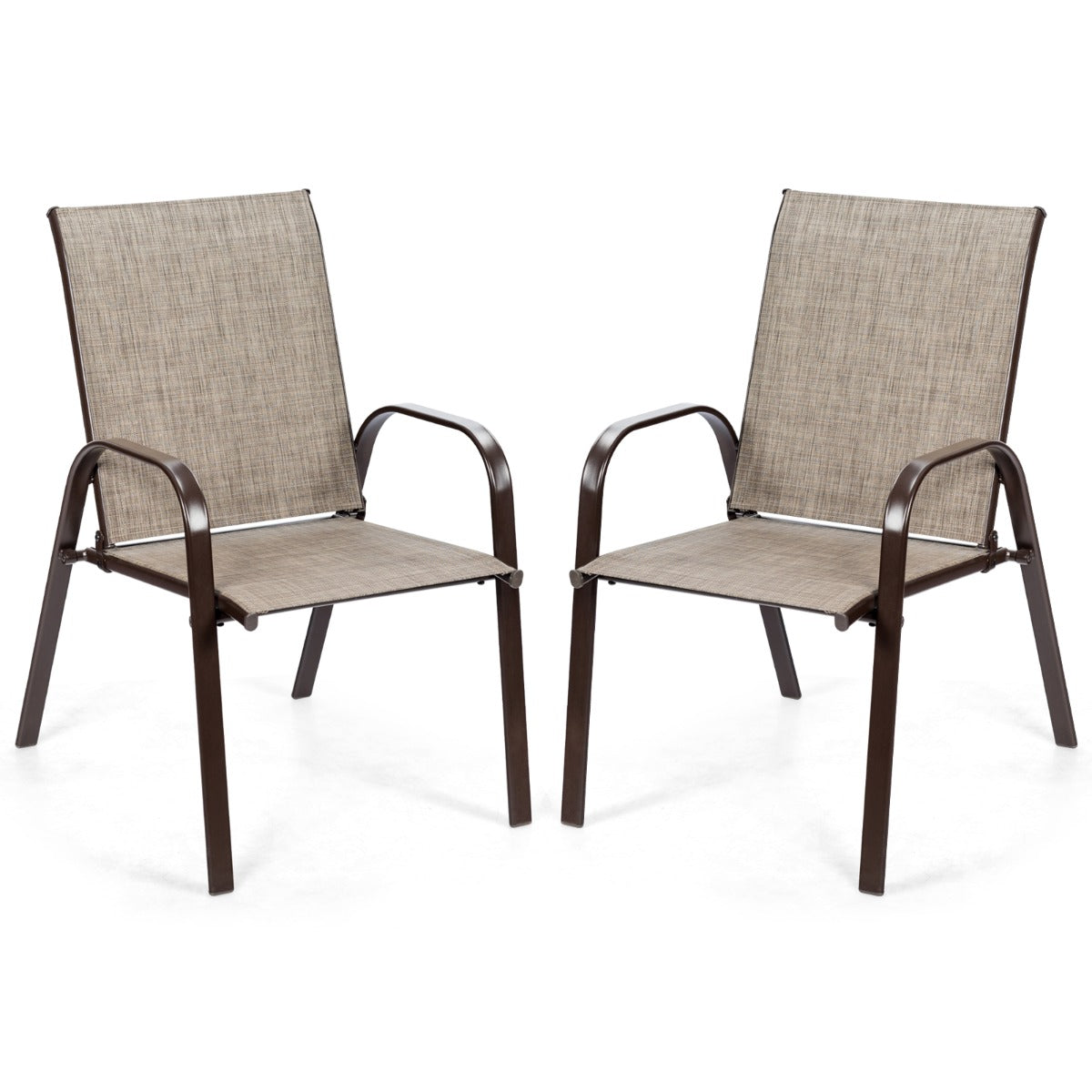 Conjunto de 2 Cadeiras de Jantar com Apoios de Braços Curvos – 56 x 72 x 90 cm – Cinza – Tecido e Metal