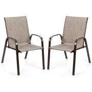 Conjunto de 2 Cadeiras de Jantar com Apoios de Braços Curvos – 56 x 72 x 90 cm – Cinza – Tecido e Metal
