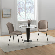Jogo de 2 Cadeiras de Jantar – 49 x 65 x 87 cm – Café – Veludo e Metal