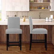 Conjunto de 2 Bancos de Bar - 42,5 x 53 x 96 cm - Cinzento - Madeira de Caucho