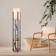 Candeeiro de Pé Escandinava, Preta e Cobre, 25 x 25 x 130 cm | Corpo de Metal, 1 Soquete E27, 40 W Máx., IP20, Cabo de 400 cm, Design Elegante e Funcional