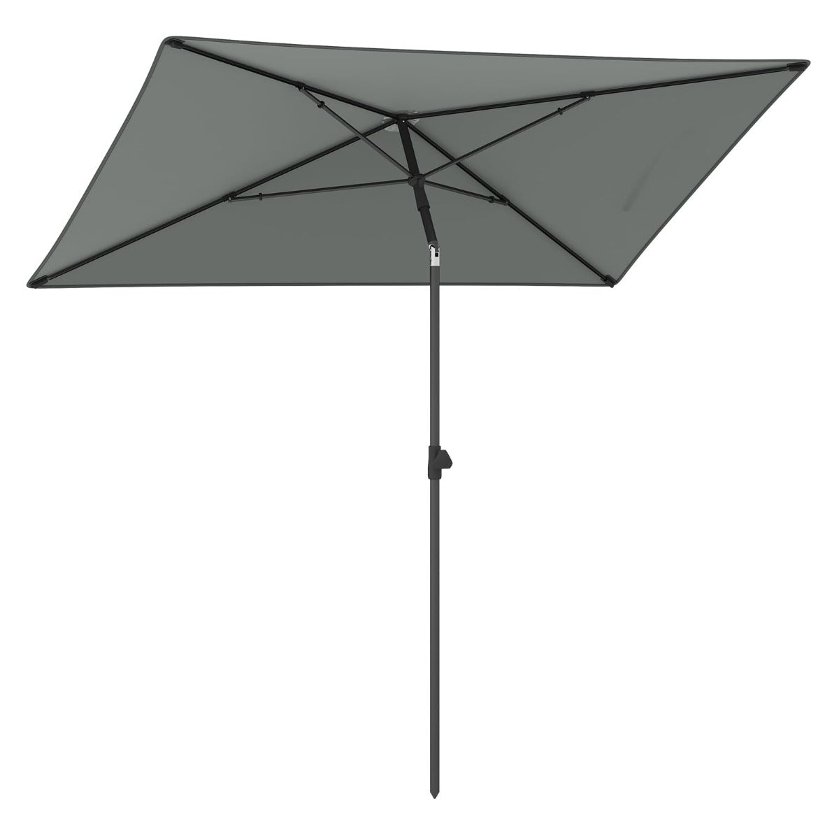 Guarda-Sol sem Suporte com Teto Inclinável e Botões de Pressão Toldo Portátil para Jardim com Bolsa de Transporte 213 x 140 cm Cinza