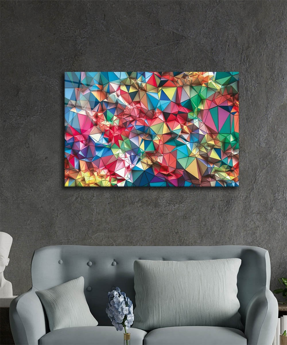 Pintura elegante em vidro temperado, 46 x 72 cm, 100% vidro temperado (4 mm) | Arte de parede deslumbrante para decoração moderna, perfeita para casa e escritório