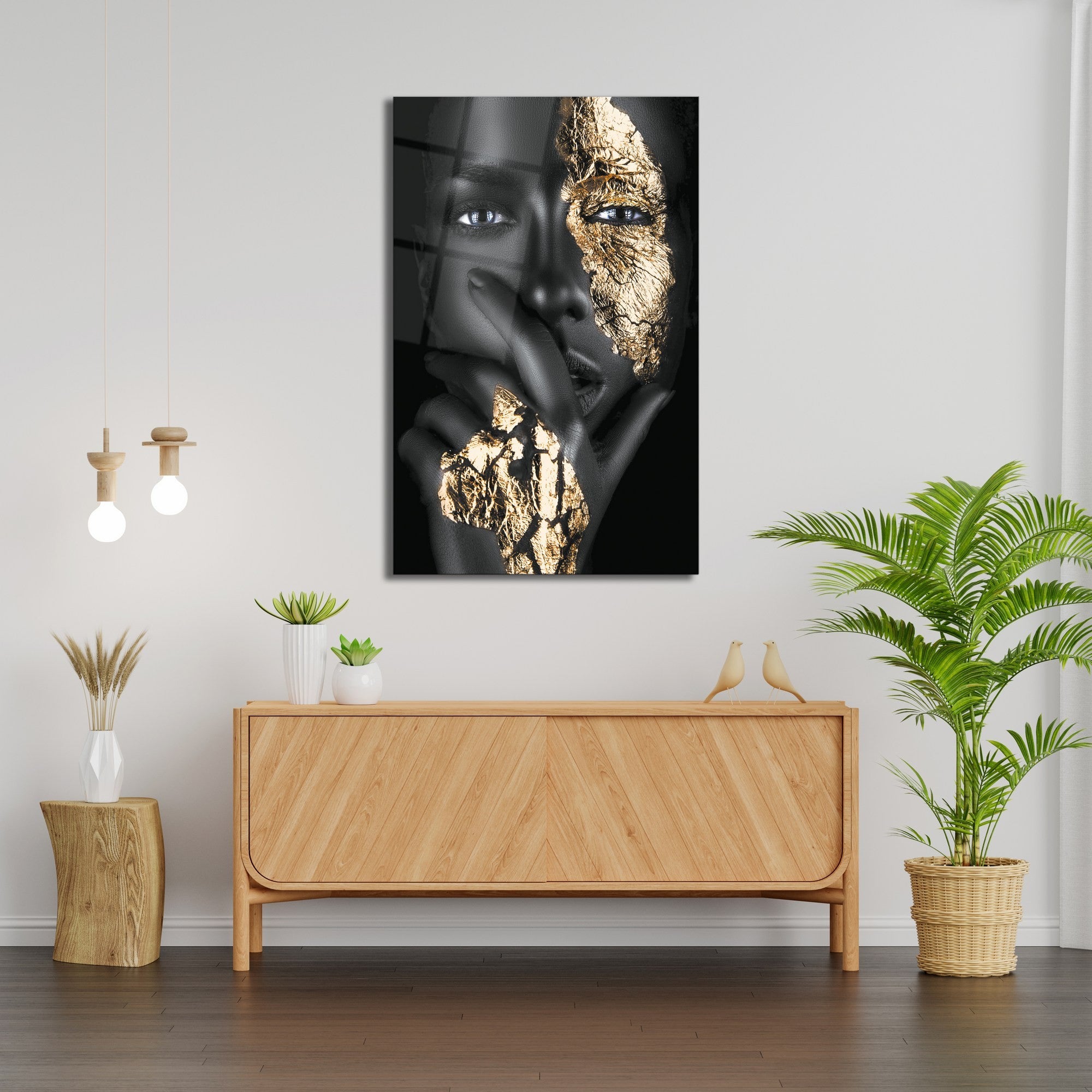 Pintura elegante em vidro temperado, 46 x 72 cm, 100% vidro temperado (4 mm) | Arte de parede deslumbrante para decoração moderna, perfeita para casa e escritório