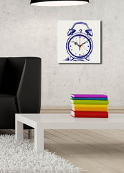 Relógio de Parede em Tela Suede, Multicolor, 28x28 cm, Moldura de Madeira 3 cm – 2828CS-10