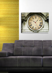 Relógio de Parede em Tela Decorativa 30x40 cm Multicolor – Suede 100% com Moldura de Madeira 3 cm (3040CS-9)