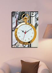Relógio de Parede Decorativo em Tela Suede 100% — Multicolor, 30x40 cm, Moldura de Madeira 3 cm (Modelo 3040CS-66)