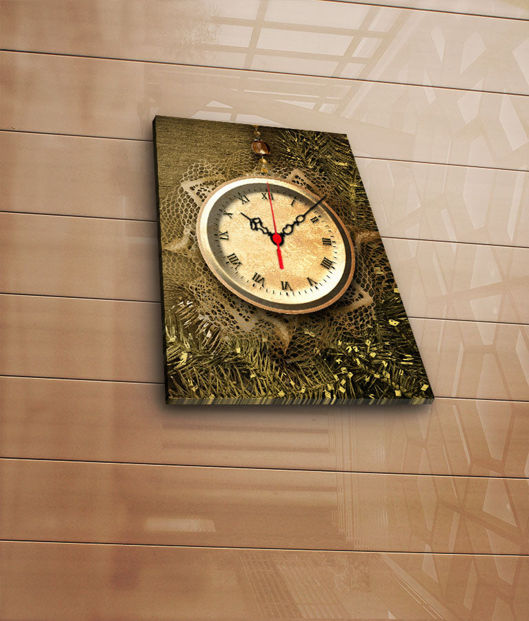 Relógio de Parede Decorativo em Tela Suede 100% 30 x 40 cm – Multicolor, Moldura de Madeira 3 cm (Modelo 3040CS-67)