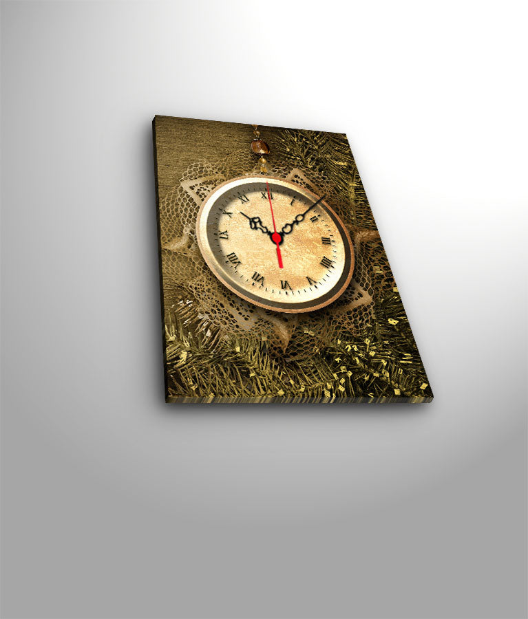 Relógio de Parede Decorativo em Tela Suede 100% 30 x 40 cm – Multicolor, Moldura de Madeira 3 cm (Modelo 3040CS-67)
