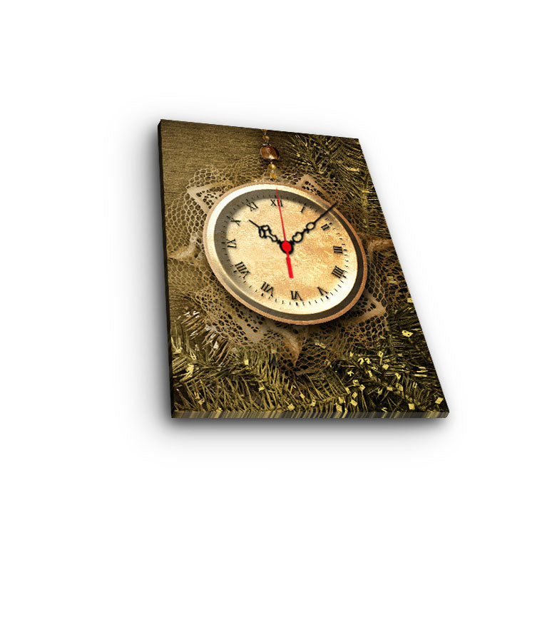 Relógio de Parede Decorativo em Tela Suede 100% 30 x 40 cm – Multicolor, Moldura de Madeira 3 cm (Modelo 3040CS-67)
