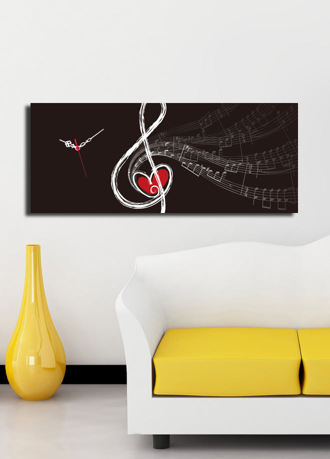 Relógio de Parede Decorativo em Tela Suede 30x70 cm, Multicolor, Moldura de Madeira 3 cm – 3070CS-16