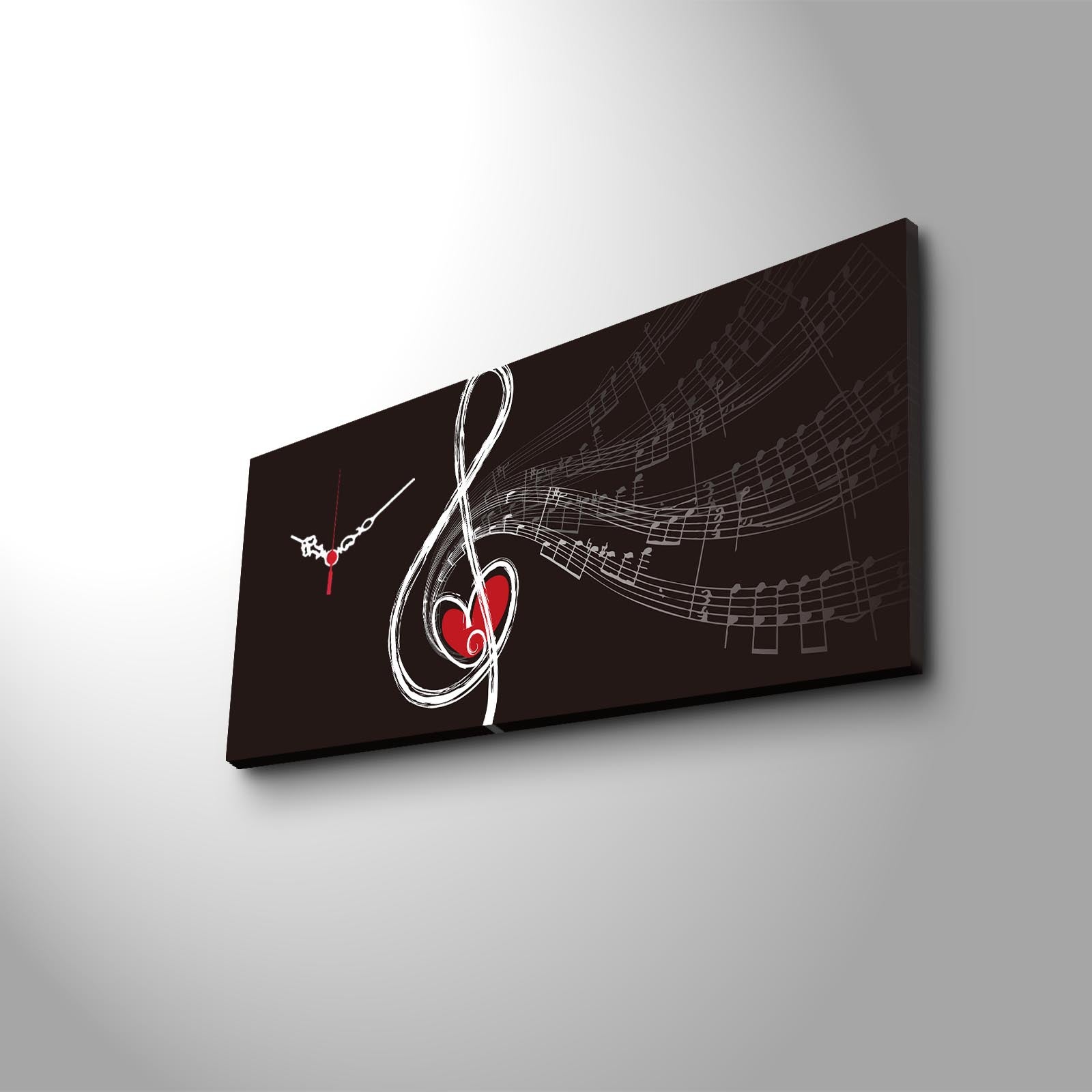 Relógio de Parede Decorativo em Tela Suede 30x70 cm, Multicolor, Moldura de Madeira 3 cm – 3070CS-16