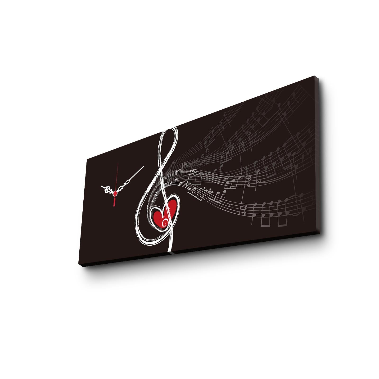 Relógio de Parede Decorativo em Tela Suede 30x70 cm, Multicolor, Moldura de Madeira 3 cm – 3070CS-16