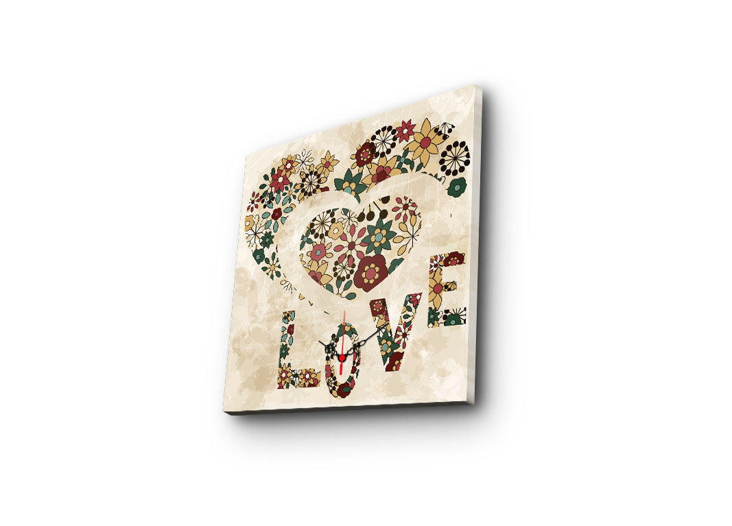 Relógio de Parede Decorativo em Tela Suede 45x45 cm – Multicolor, Moldura de Madeira 3 cm (Modelo 4545CS-50)