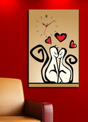 Relógio de parede decorativo elegante em tela, 45 x 70 cm, 100% camurça, estrutura de madeira resistente de 3 cm | Perfeito para decoração de casa e espaços modernos