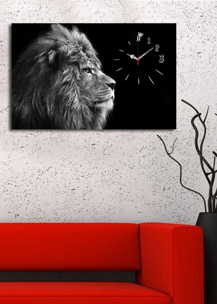 Relógio de Parede em Tela Decorativa Multicolor 45x70 cm – Suede 100% com Moldura 100% Madeira (3 cm) | 4570CSMOR-3 | 228CLA1698