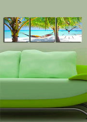 Relógio de Parede em Tela Decorativa 3 Peças, Multicolor, 28x28 cm cada (90x28 cm total), Tela Camurça 100%, Moldura de Madeira 3 cm
