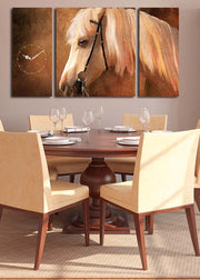 Relógio de Parede em Tela Decorativa 3 Peças Multicolor 84x45 cm – Suede 100% e Moldura de Madeira (3 cm)