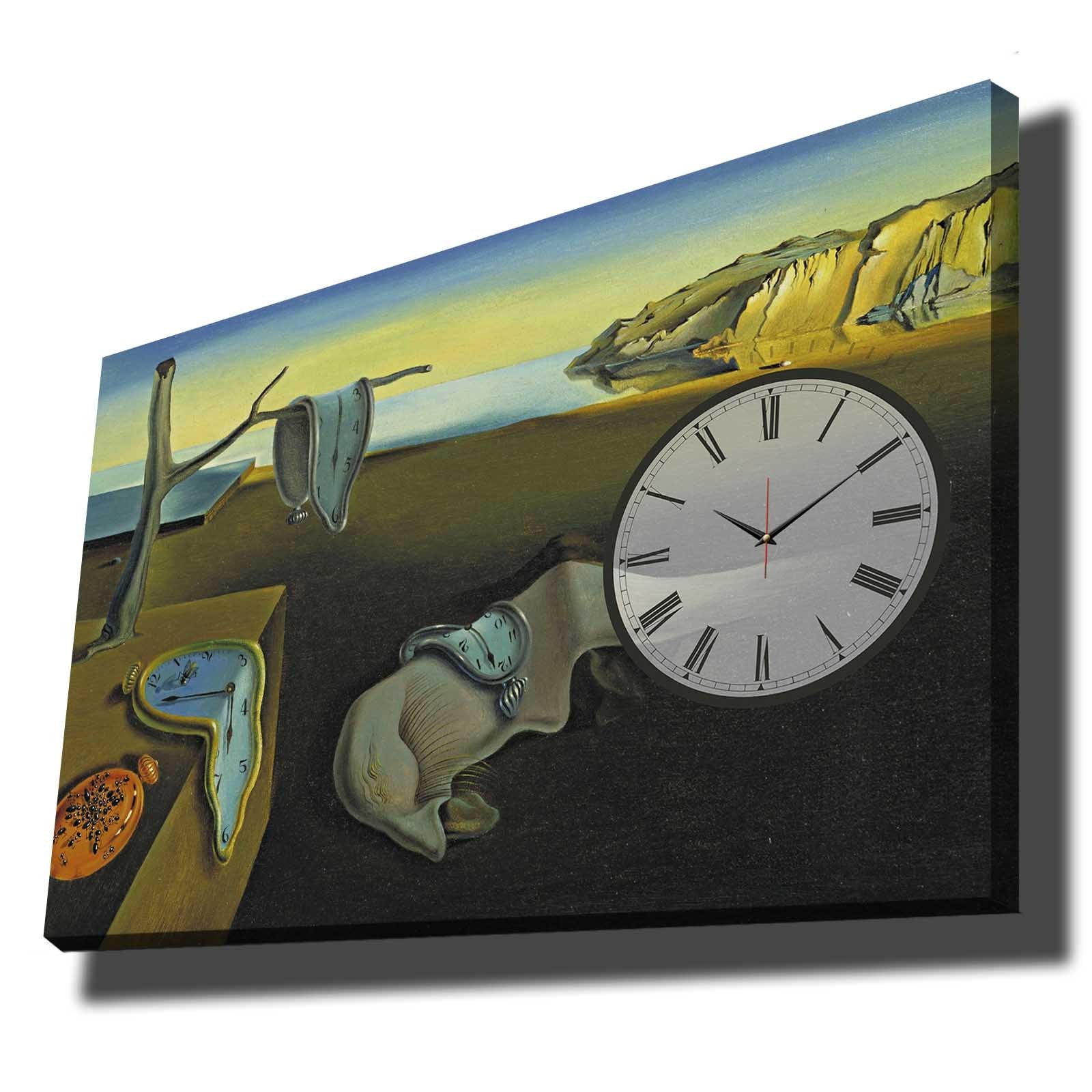 Relógio de Parede Decorativo em Tela Multicolor 70x100 cm — Canvas tipo camurça 100% e moldura de madeira 2,8 cm