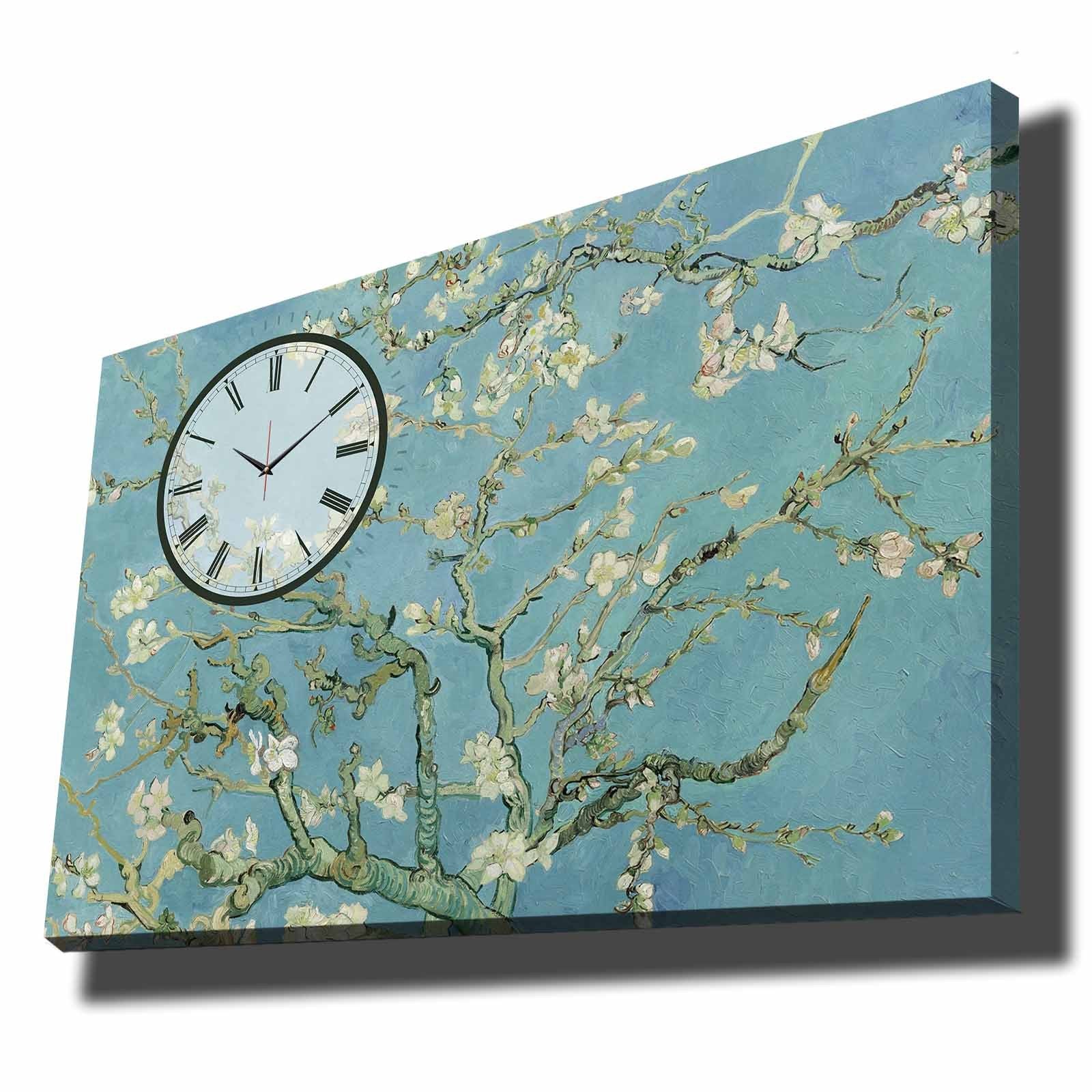 Relógio de Parede Decorativo em Tela Suede 100% (70x100 cm) Multicolor com Moldura de Madeira 2,8 cm – 70100CS-008