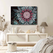 Relógio de Parede Decorativo em Tela Suede 70x100 cm, Multicolor, Moldura de Madeira 2,8 cm (70100CS-013)