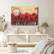 Relógio de Parede em Tela Suede Multicolor 70x100 cm com Moldura de Madeira 2,8 cm – 70100CS-019