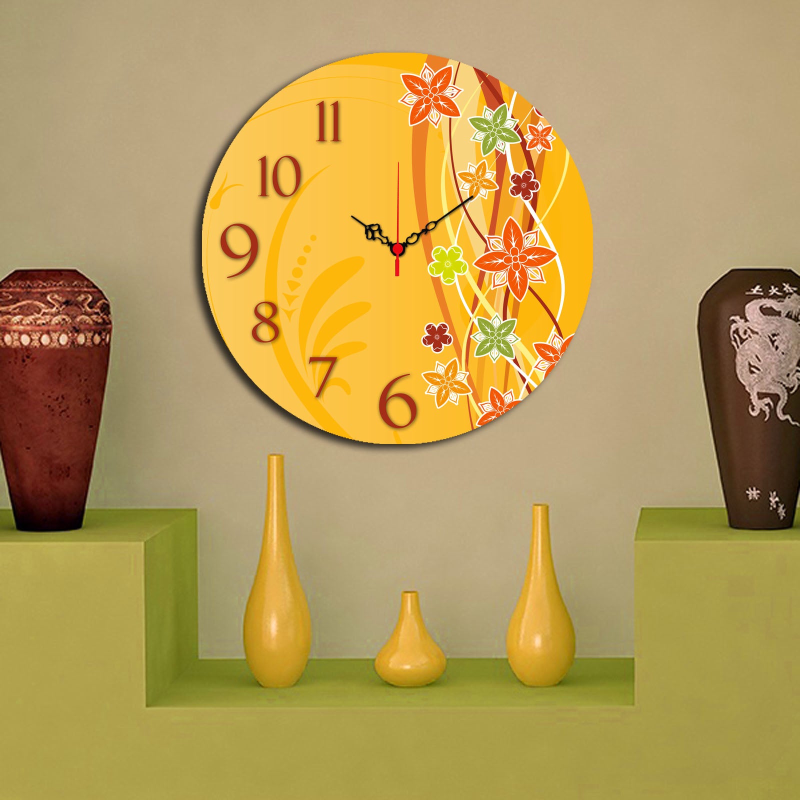 Relógio Decorativo MDF Multicolor Ms-03 - 40cm Diâmetro